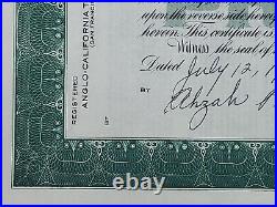 1959 Ralphael Weill Stock Certificate #PL1057 Issued To Eol White