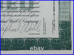 1959 Ralphael Weill Stock Certificate #PL1057 Issued To Eol White