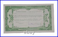 1962 B. R. H, Inc. Of Nevada Stock Certificate #1 Issued To Dorothy A. Richards
