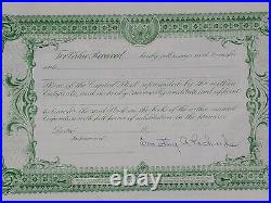 1962 B. R. H, Inc. Of Nevada Stock Certificate #1 Issued To Dorothy A. Richards