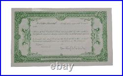 1962 B. R. H, Inc. Of Nevada Stock Certificate #4 Issued To Dorothy A. Richards