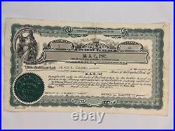 1968 M. A. C, Inc. Stock Certificate #1, (Idaho) Melvin A. Coonrod