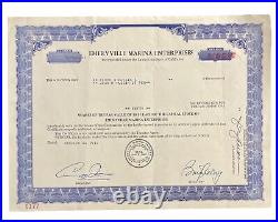 1974 Emeryville Marina Enterprises Stock Certificate #BL47, (Emeryville, CA)