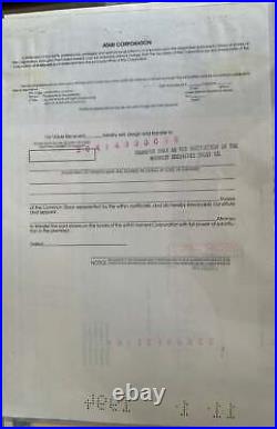 1994 Atari Corporation Authentic Stock Certificate