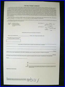 1998 The Walt Disney Company Stock Certificateeisner32 Sharesexcellent Cond