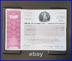 1999 Circuit City Inc Stock Certificate Pre Bankruptcy