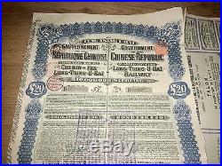 £20 Chinese Lung Tsing U Hai Railway Gold Loan 1913 Super Petchili bond share