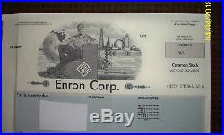 2002 Enron Corporation Oregon Stock Certificate- Original- 271 Shares- Ken Lay
