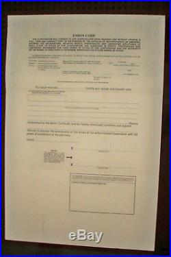 2002 Enron Corporation Oregon Stock Certificate- Original- 271 Shares- Ken Lay