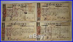 25 Antique 19thC, 1865-72 Panama Rail Road Co, $100 Shares Stock Certificates