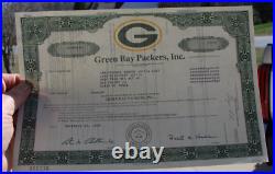 #2genuine NFL Football Green Bay Packers Stock Certificate 1 Share 1997 Gb086176