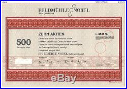 3 Feldmühle Nobel AG Aktien + Orig. Anschreiben an Direktor Deutsche Bank 1986
