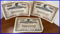 3 Raven Copper Company Capital Stock Certificate 1909 Iowa 100 Shares