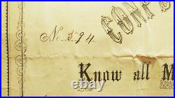 4/1/1862 $1000 Confederate War Bond Notarized and Signed by Isham G Harris