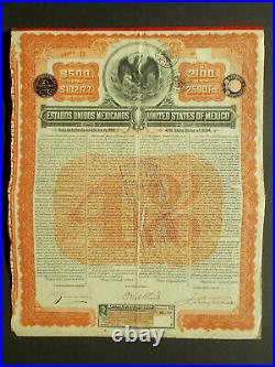 4% $500- United States Of Mexico 1904 Gold Bond Not Cancelled 53 Coupons