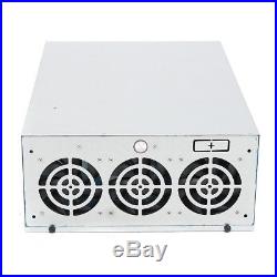 4U Crypto Coin Open Air Mining Server Frame Rig Graphics Case & 5 Fan For 6/8GPU