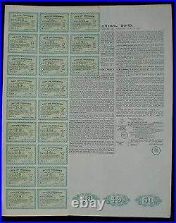 5 1/2% City of Dresden Loan of 100 £ Bond to Bearer 1927 uncanc + coupons