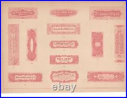 5 Sheets Antique Printers Sample Vignettes Bank Checks & Notes Stock Certificate