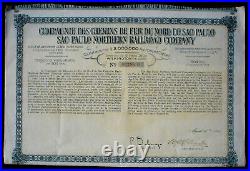 5 x Brazil Railways Sao Paulo Northern Railways 4 more 1909 1916 unc +coupons