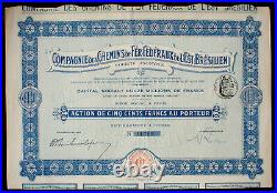 5 x Brazil Railways Sao Paulo Northern Railways 4 more 1909 1916 unc +coupons