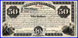 $50 Washington, DC. 1873 Baby Bond Scrip ORNATE