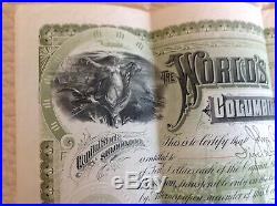 500 SHARE 1893 WORLD's FAIR COLUMBIAN EXPOSITION JOHN ROEBLING STOCK CERTIFICATE
