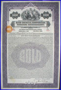 6% German Gov. Ruhr Chemical Corporation 1000$ Gold Bond, 1928