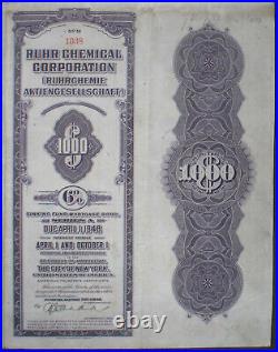 6% German Gov. Ruhr Chemical Corporation 1000$ Gold Bond, 1928