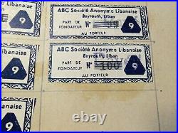 6060 Coupons from Share ABC Beyrouth Beirut Liban Lebanon 1943 fondateur porteur
