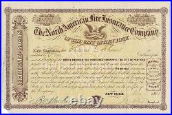 #814 The North American Fire Insurance Company Cert of Profits Ephemera 1863