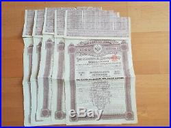 A LOT OF 5 RUSSIAN BOND of 12 500 francs-or 4% 1889 UNCANCELLED WITH COUPONS