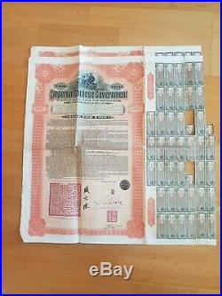 A Lot Of 2 Chinese Bonds Hukuang 5% 1911 £100