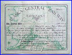 Alaska Central Railway Stock Certificate Prefered