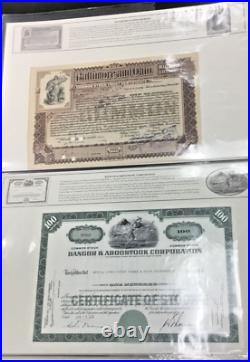 AMAZING SET RAILROAD & OTHER Bond Certificates ea. WithOrig. Header in PORTFOLIO