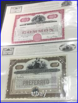 AMAZING SET RAILROAD & OTHER Bond Certificates ea. WithOrig. Header in PORTFOLIO