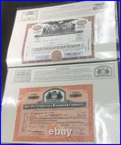 AMAZING SET RAILROAD & OTHER Bond Certificates ea. WithOrig. Header in PORTFOLIO