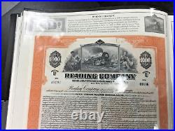 AMAZING SET RAILROAD & OTHER Bond Certificates ea. WithOrig. Header in PORTFOLIO