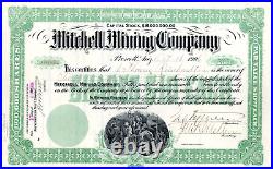 ARIZONA TERRITORY Mitchell Mining Company Stock Certificate 1906