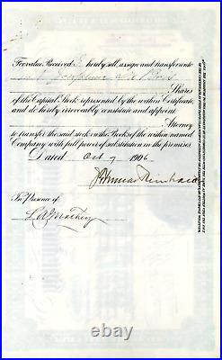 ARIZONA TERRITORY Mitchell Mining Company Stock Certificate 1906