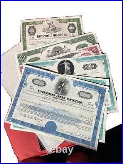 Airline Company Stock Certificates Aviation Collection Set 6 (1950s 1970s)