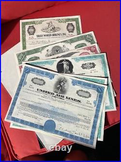 Airline Company Stock Certificates Aviation Collection Set 6 (1950s 1970s)