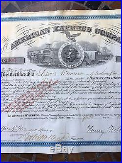 American Express Company Stock Certificate Signed Wells And Fargo # 1475