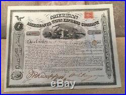 American Merchants Union Express Company Stock Certificate