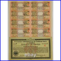 Anleihe des Deutfchen Reichs 1923 Berlin German Bonds 10x 100,000 Mark + coupons