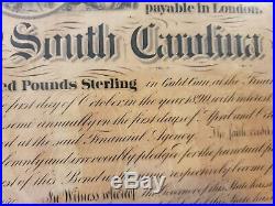 Antique 1890 Pound Sterling South Carolina Funded Debt Certificate Coupons