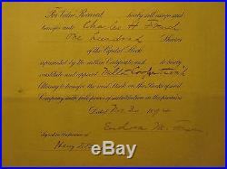 Antique 1893 Stock Certificate Pennock Battery Electric Light Trolley Tn Seal Ma