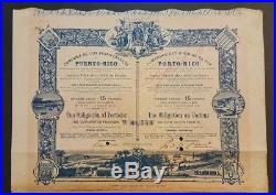 Antique Bond / Puerto Rico Railroad / Compañia De Ferrocarriles De Pr 1895 Rare