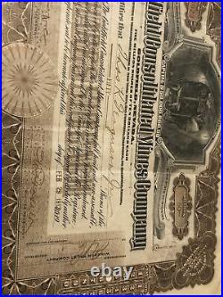 Antique Goldfield Consolidated Mines Company Stock Certificate 1912