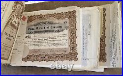 Antique Santa Maria Club Co. Stock Certificate Lot of 80 Historical Certificates