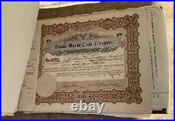 Antique Santa Maria Club Co. Stock Certificate Lot of 80 Historical Certificates